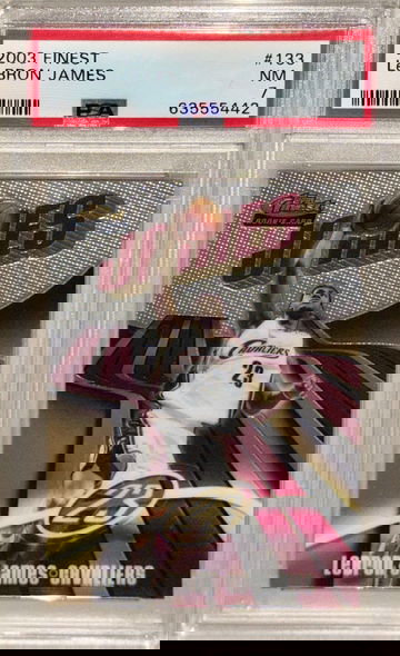 2003 Topps Finest Lebron James Rookie RC /999 PSA 7 #133