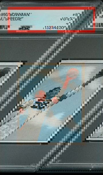 1950 Bowman Football – Mac Speedie #8 – PSA 4 (VG-EX)  HOF • Strong Eye Appeal