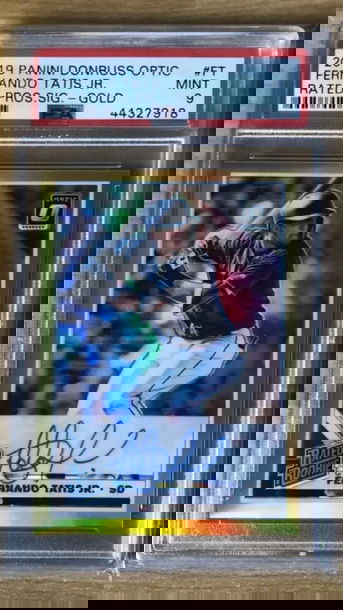 Rare 2019 Panini Donruss Optic Gold Prizm /10 Fernando Tatis Jr. RC Auto PSA 9 Mint Pop 2!!