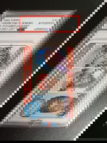 1969 Topps leaders Juan marichal Fergie Jenkins PSA authentic Auto
