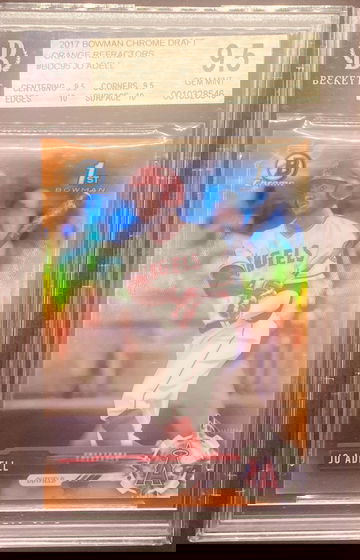 2017 BOWMAN CHROME DRAFT ORANGE REFRACTOR /25 JO ADELL BGS 9.5