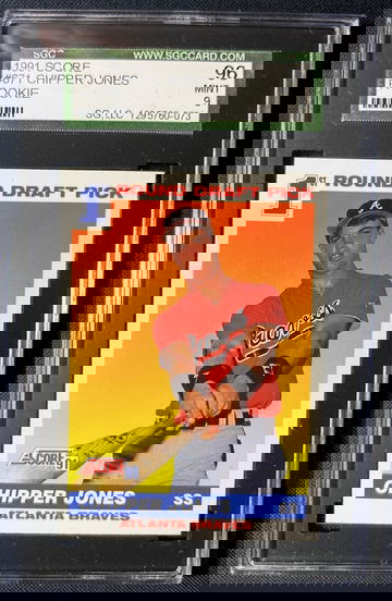 1991 Score #671, Chipper Jones RC, SGC 9 (Atlanta Braves)