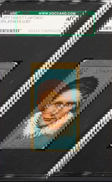 1911 T205 Josh Devore New York Giants  SGC 40 VG 3