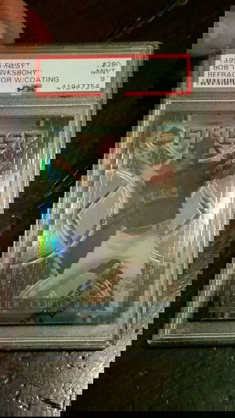 1995 Topps Finest Refractor #280 Bob Tewksbury W Coating PSA 9 Mint Pop 1 Texas