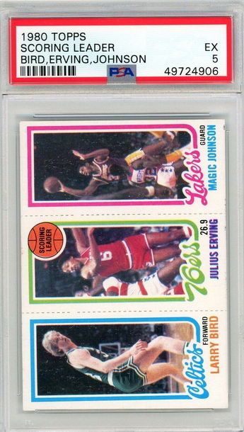 1980 Topps Bird #34 Erving #174 Johnson #139 Rookie PSA 5 P1246