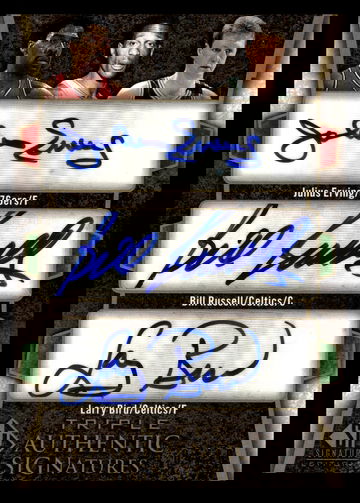2005-06 Upper Deck SP Signature Edition SP Signature Edition Julius Erving, Bill Russell, Larry Bird TS-ERB