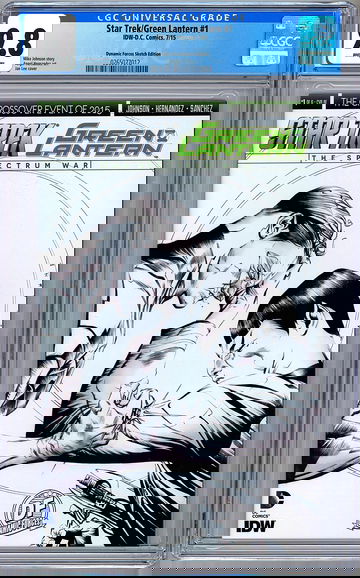 STAR TREK / GREEN LANTERN #1 CGC 9.8 DYNAMIC FORCES SKETCH ED LTD 1000 COA 2015