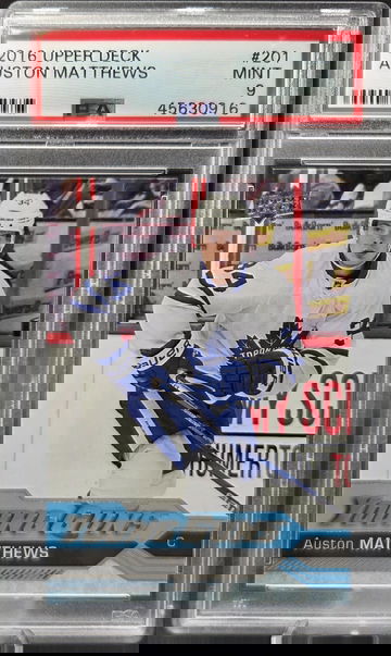 2016 Upper Deck Auston Matthews Young Guns #201 PSA 9