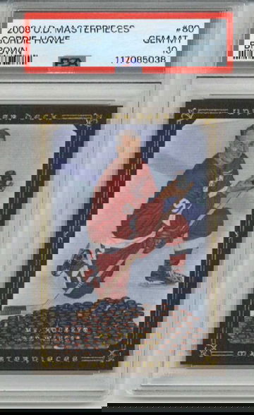 2008 UPPER DECK MASTERPIECES BROWN #80 GORDIE HOWE CARD RED WINGS PSA 10 LOW POP