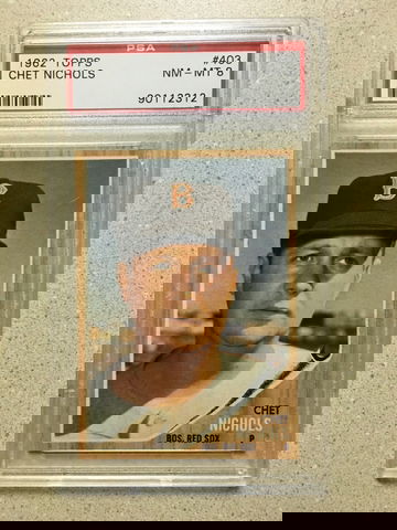 1962 Topps #403 Chet Nichols PSA 8 NM-MT RED SOX