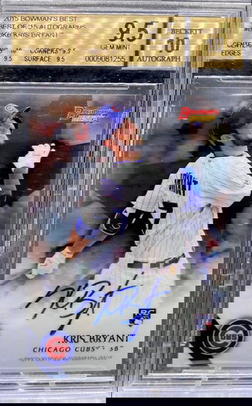 2015 Bowman Best Kris Bryant RC Auto Best of '15 BGS 9.5 10 AUTO