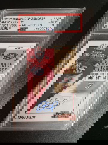 2018 panini contenders rookie ticket variation Dante Pettis (FOTL) RC PSA 9 