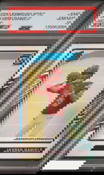 2024 PANINI DONRUSS OPTIC JAYDEN DANIELS #248 HOLO RATED ROOKIE RC PSA 10 GEM MT