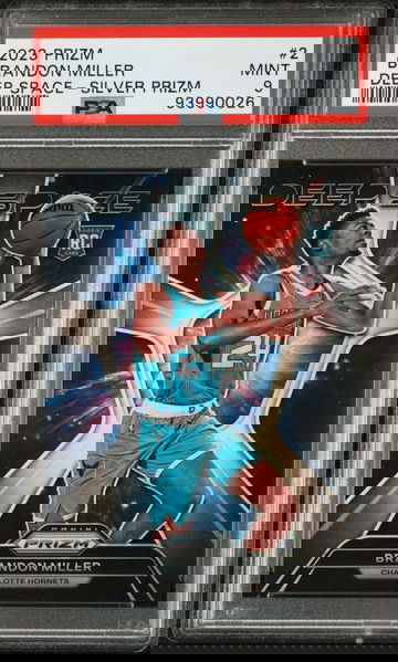 2023 Prizm Brandon Miller Rookie Deep Space Silver Prizm PSA Mint 9