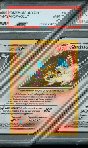 1999 Pokemon Base Set Dutch Holo Charizard #4 PSA 9