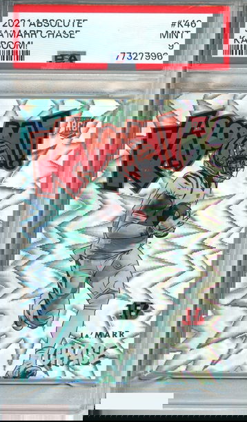 2021 PANINI ABSOLUTE KABOOM! JA?MARR CHASE #K46 KABOOM! RC PSA 9 MINT