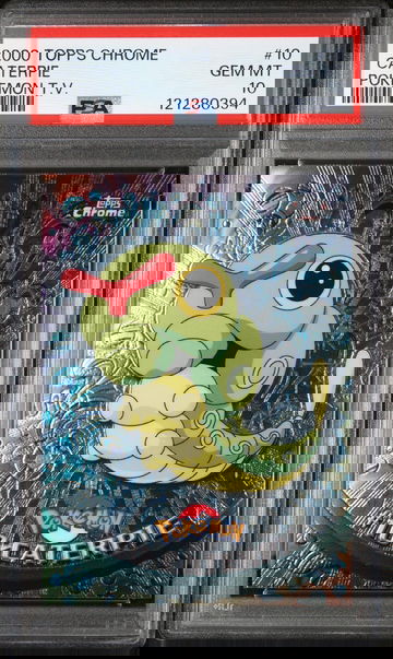 2000 Topps Chrome Pokemon TV Caterpie #10 PSA 10