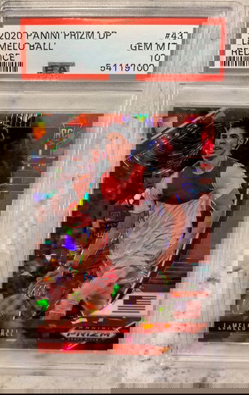 2020 Panini Prizm LaMelo Ball Red Cracked Ice PSA 10 Rookie