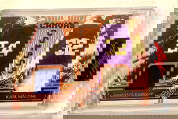 Charles Barkley Karl Malone Sealed 2023 Leaf Art of Sport Dual Jersey Patch /30!