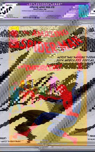 AMAZING SPIDER-MAN #10 CGC 1.0 STAN LEE STORY JACK KIRBY STEVE DITKO ART 1964