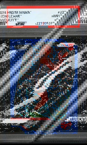 2024 Panini Prizm WNBA Blue Velocity Caitlin Clark #22 RC PSA 9