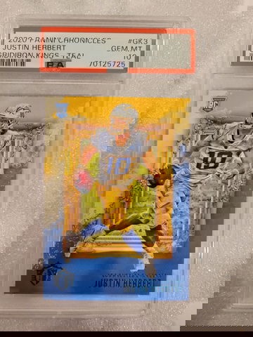 Justin Herbert Gridiron Kings Teal PSA 10! ROOKIE!