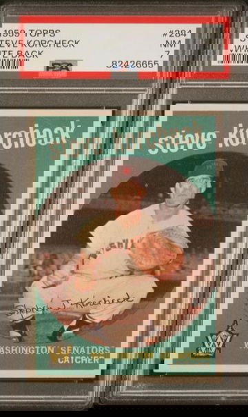 1959 Topps Steve Korcheck (White Back) #284 PSA 7 [BL-1B.13]