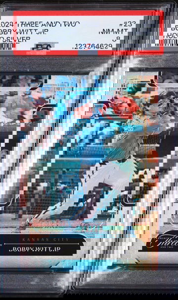 2024 Panini Three and Two Holo Silver Bobby Witt Jr. #23 /49 PSA 8