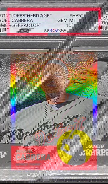 2012 Topps Heritage Chrome Refractor /563 Miguel Cabrera PSA 10