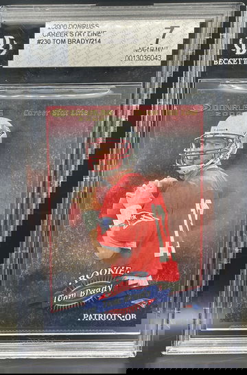 2000 donruss Tom Brady Stat Line Foil BGS 7 /214