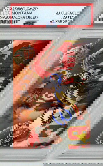 JOE MONTANA SIGNED AUTO 1995 PINNACLE TRIBUTE #193 SAN FRANCISCO 49ERS PSA/DNA