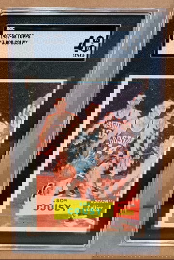 1957 Topps Bob Cousy RC #17 - SGC 4 VG-EX Celtics HOF Rookie