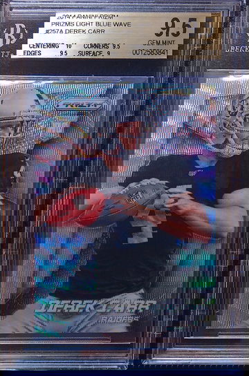 DEREK CARR 2014 PRIZM LIGHT BLUE WAVE #257A