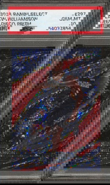 2019 Panini Select Courtside Zion Williamson #297 Red Disco Prizm /49 (RC)