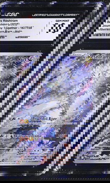 2025 Pokemon #167/159 Reshiram Journey Together CGC 10