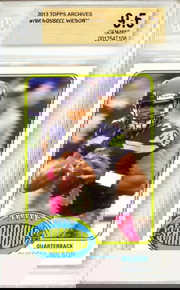 2013 TOPPS ARCHIVES RUSSELL WILSON #19 SEATTLE SEAHAWKS BGS 9.5 GEM MINT
