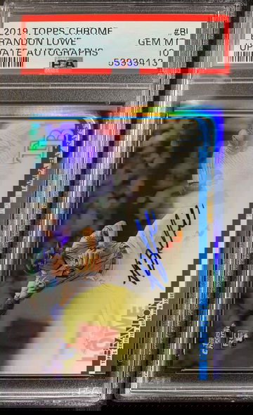 2019 Topps Chrome Brandon Lowe Update Auto PSA 10