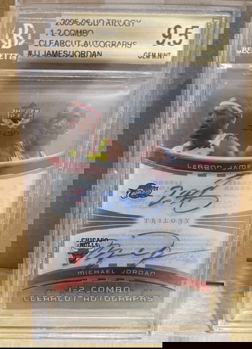 trilogy lebron james michael jordan dual auto 9.5 auto 10