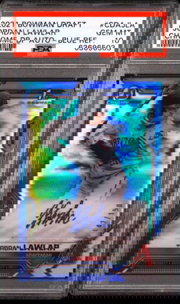 2021 Jordan Lawlar Bowman Chrome True Blue Refractor Auto /150 PSA 10 GEM MINT