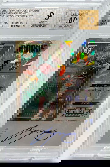 2017-18 Jayson Tatum Cracked Ice Rookie Ticket On-card Auto /25