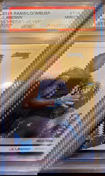 2019 donruss aj brown silver /100 psa 9