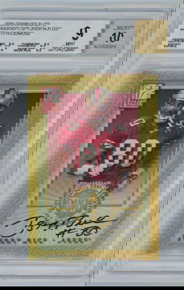 2000 Donruss Elite Passing the Toch Jerry Rice Randy Moss Autograph BGS 9 10