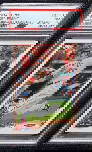 2014 TOPPS AMERICAN LEAGUE ALL-STARS #AL-1 MIKE TROUT RARE PSA 7 NM ONLY 1 HIGHER!