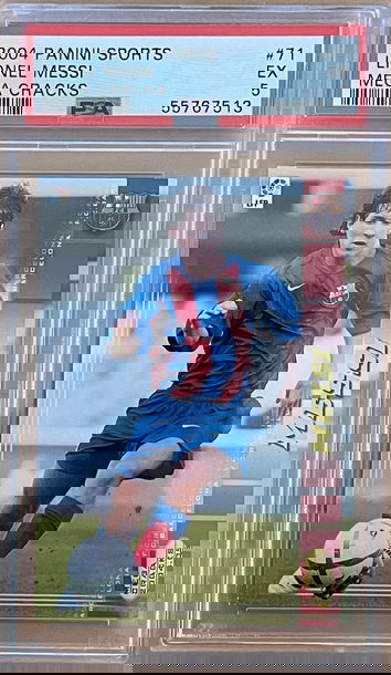 2004 PANINI MEGACRACKS #71BIS LIONEL MESSI ROOKIE PSA 5 LOOKS BETTER