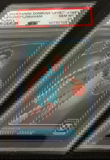 2018 Donruss Optic #189 Devonte Graham Rated Rookie RC Purple Prizm PSA 10 Gem Mint