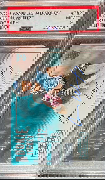 2016 Contenders Carson Wentz Rookie Ticket Auto Variation PSA 9 Eagles Colts