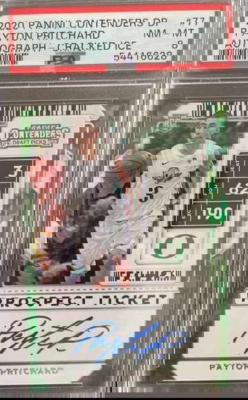 Payton Pritchard 2020 Panini Contenders Draft Cracked Ice Auto 9/23 PSA 8 NM-MT low pop rookie