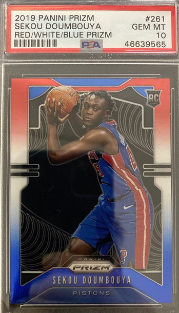 Sekou Doumbouya 2019 Prizm Red White Blue PSA 10