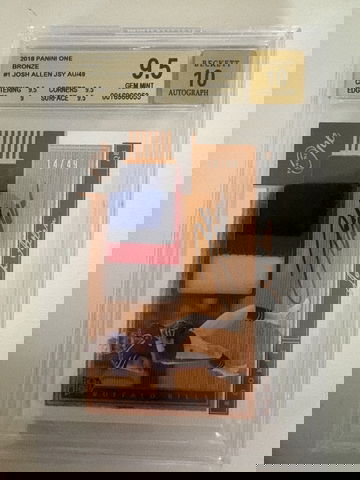 2018 Panini One #1 Josh Allen RC Patch Auto Bronze /49 BGS 9.5