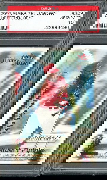 ALBERT PUJOLS 2001 FLEER TRIPLE CROWN #309 PSA 10 1935/2999 RC GEM CARDINALS